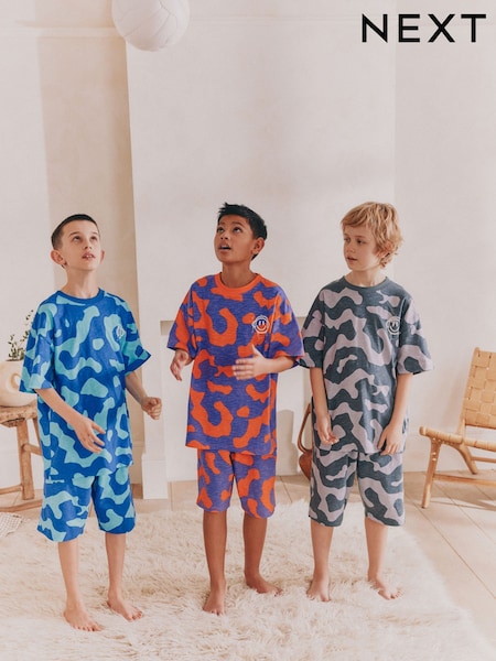 Orange/ Blue/ Grey Camouflage - Short Pyjamas 3 Pack (3-16yrs) (AM2791) | 35 € - 44 €