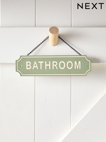 Green Sage Slogan Bathroom Door Sign (AM2974) | €10