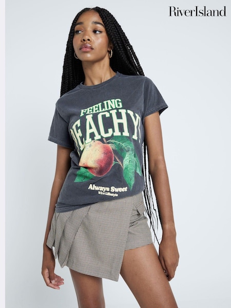 River Island Feeling Peachy Crew 100% Cotton T-Shirt (AM2996) | €39