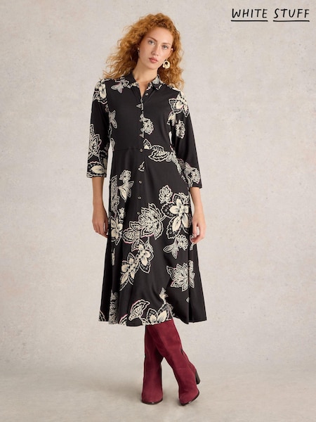 White Stuff Natural Rua Jersey Shirt Dress (AM3048) | 188 QAR