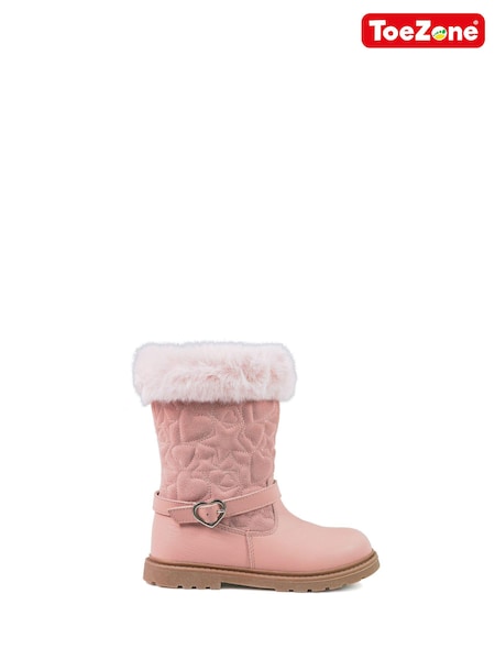 Toezone Lumi Faux Fur Zip Heart Buckle Boots (AM3058) | 1,802 UAH - 2,103 UAH