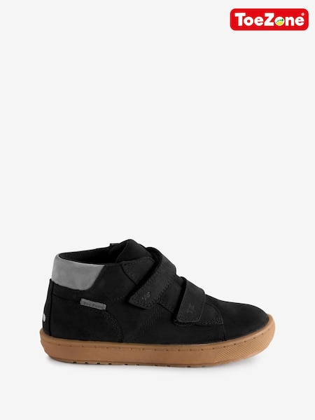 ToeZone Grayson boys Nubuck Leather Rip Tape Black Boots (AM3060) | 1,562 UAH - 1,742 UAH