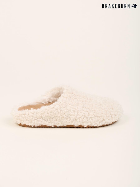 Brakeburn Cream Boucle Slippers (AM3203) | AED102