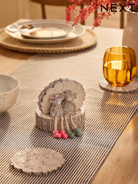 Set of 4 Natural Hamish The Highland Cow Coasters with Holder (AM3205) | 782 UAH