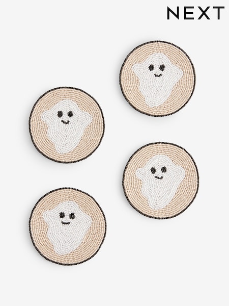 Set of 4 Halloween Gus the Ghost Beaded Coasters (AM3220) | € 18