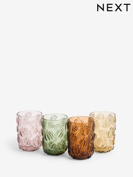 Set of 4 Pumpkin Pressed Tumbler Glasses (AM3223) | ‏8 ر.ع.‏