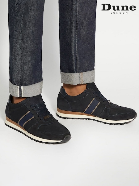 Dune London Blue Wide Fit Treck Stripe Webbing Runner Trainers (AM3263) | AZN 273