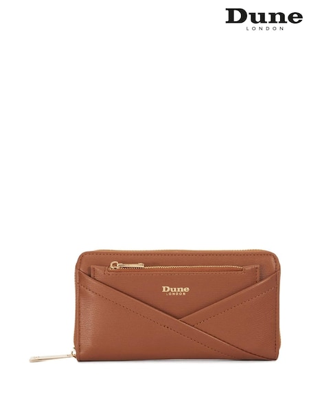 Dune London Brown Kelbey Zip Around Long Purse (AM3264) | AZN 123