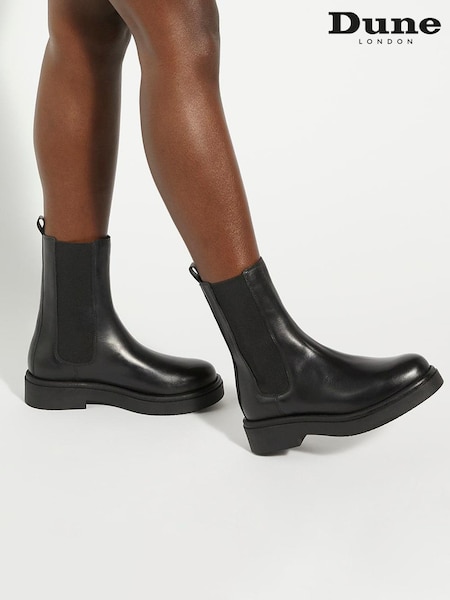 Dune London Black Palmo Chunky Sole Chelsea Boots (AM3268) | €222