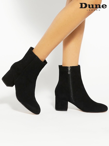 Dune London Black Ottack 2 Low Block Heel Boots (AM3281) | €190