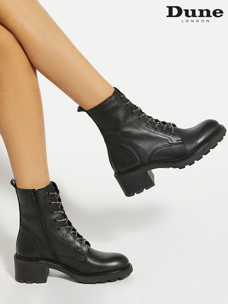 Dune London Black Plexie Embellished Lace Boots (AM3283) | €102
