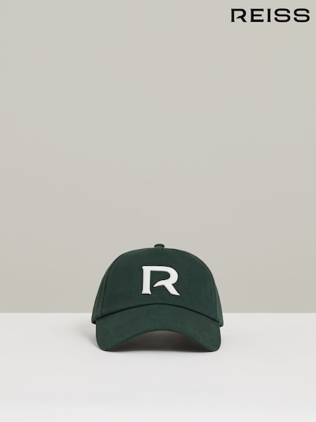 Reiss Dark Green Chase Logo-Embroidered Varsity Baseball Cap (AM3307) | €88