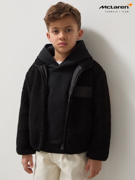 Reiss Black Snoop 9-13 yrs Unisex Fit McLaren F1 Team Embroidered Fleece Jacket (AM3318) | €116