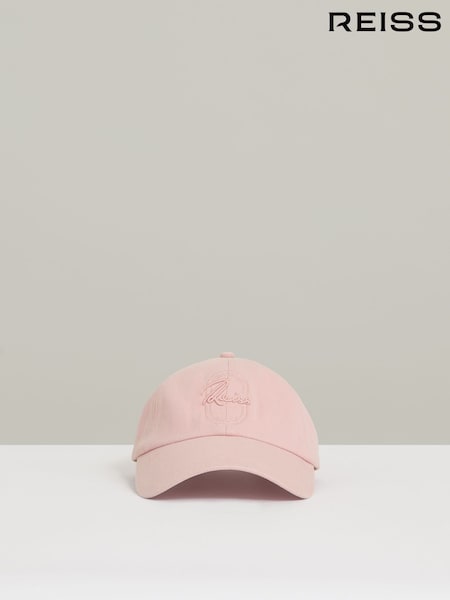 Reiss Washed Pink Elias Cotton Logo-Embroidered Baseball Cap (AM3322) | €73