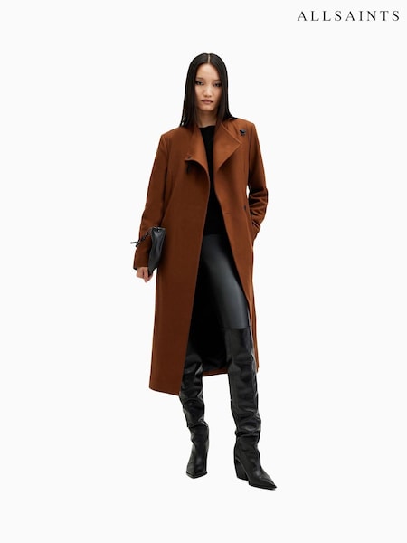 AllSaints Brown Riley Coat (AM3336) | AED1,045