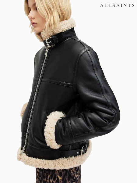 AllSaints Black Lorel Flying Jacket (AM3338) | R$ 8,875
