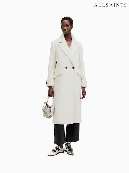 AllSaints White Mabel Coat (AM3342) | ₪1,805
