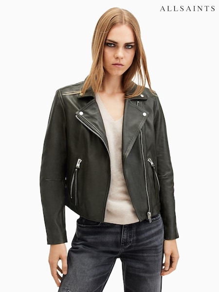 AllSaints Green Dalby Biker Jacket (AM3355) | ₪1,604