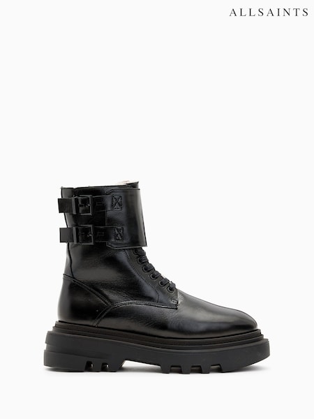 AllSaints Black Zoe Shearling Boots (AM3365) | 16,762 UAH