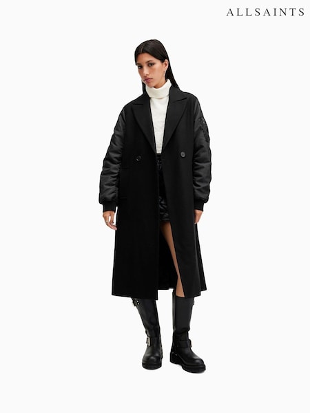 AllSaints Black Paulah Coat (AM3373) | ₪1,906