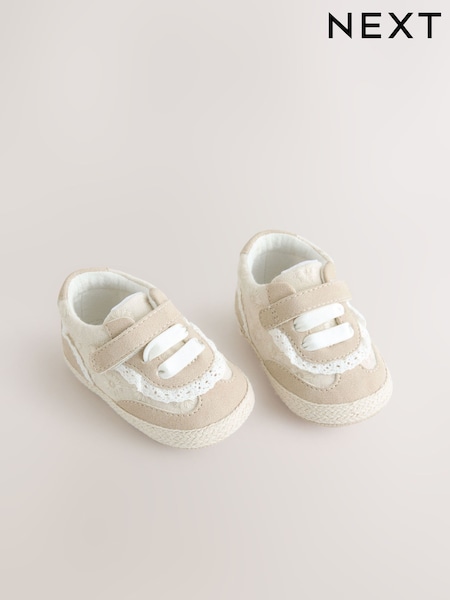 Neutral Embroidery Baby Trainers (0-24mths) (AM3377) | €19