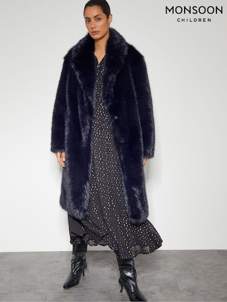 Monsoon Blue Camille Faux Fur Coat (AM3392) | €229