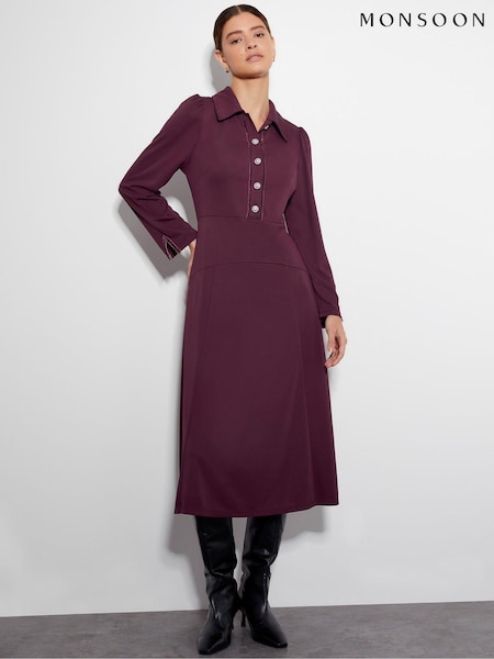 Monsoon Red Jersey Shirt Dress (AM3438) | €50