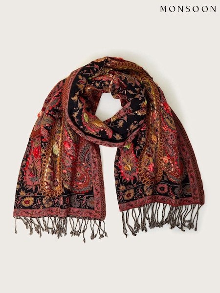 Monsoon Red Jade Large Paisley Scarf (AM3449) | €52