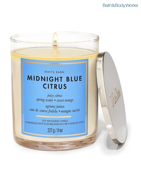 Bath & Body Works Clear Midnight Blue Citrus Single Wick Candle 8 oz / 227 g (AM3480) | €26
