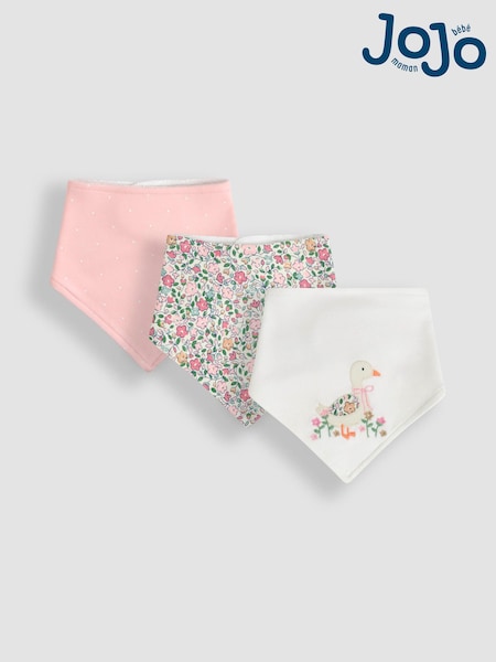 JoJo Maman Bébé Pink 3-Pack Dribble Bibs (AM3610) | €20