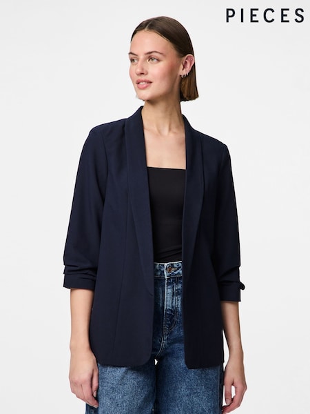 Sininen - PIECES Ruched Sleeve Blazer (AM3711) | €60