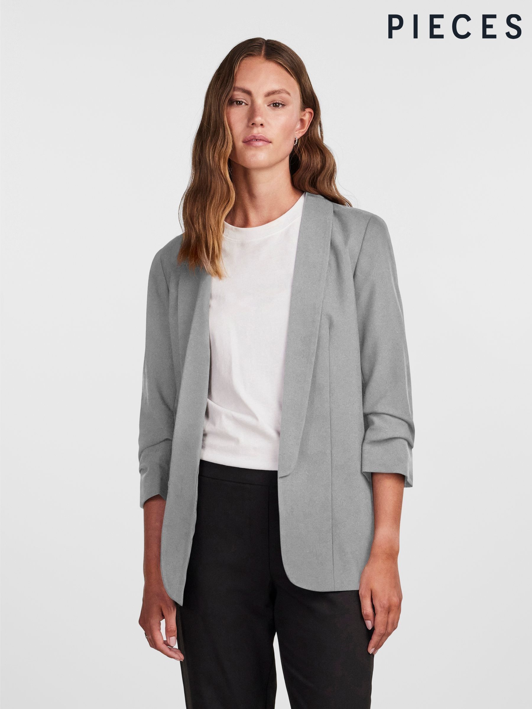 Plain grey blazer hotsell