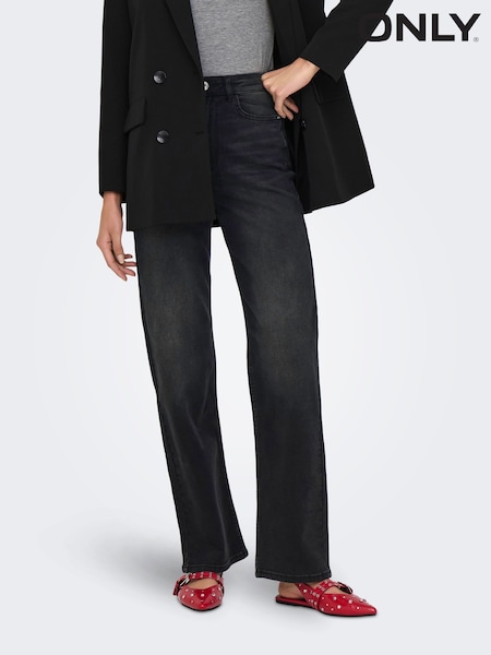 ONLY Black Maddie Extra High Waisted Wide Leg Jeans with Comfort Stretch (AM3756) | €40