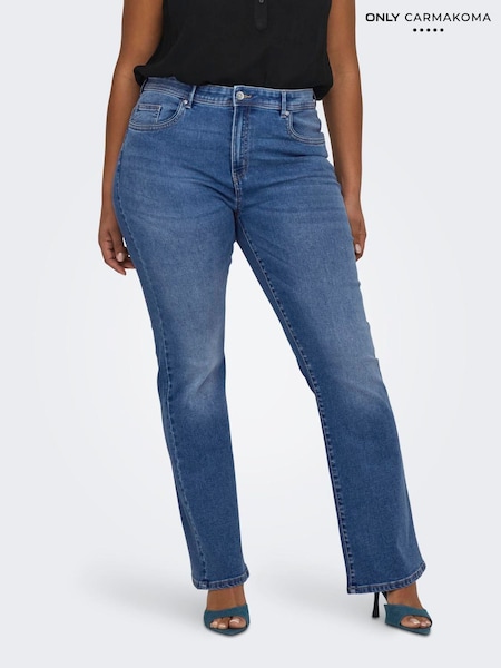 ONLY Curve Blue High Waist Sally Flared Jeans (AM3818) | $60