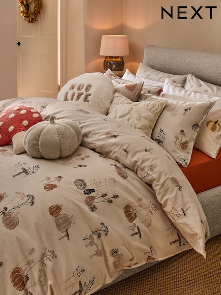 Natural Autumn Lino Brushed Duvet Cover and Pillowcase Set (AM3874) | €42 - €81