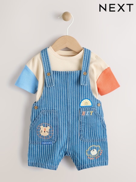 Denim Brights Baby Denim Dungaree and Bodysuit Set (0mths-2yrs) (AM3890) | R$ 205 - R$ 225