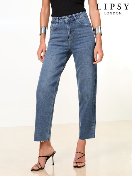 Выбелен. посредине, синие - Lipsy Crop Straight Leg Jeans (AM3945) | €65