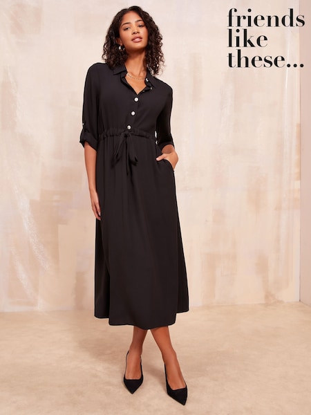 Friends Like These Long Sleeve Midi Shirt Dress (AM3953) | ‏131 د.إ.‏