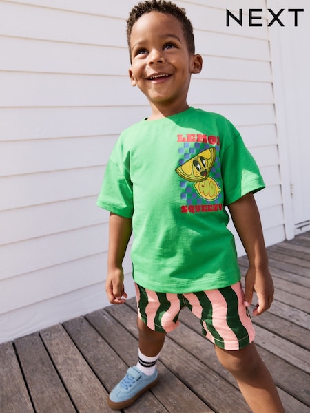 Green Lemon Squeezy 100% Cotton Short Sleeve Back Print T-Shirt (3mths-7yrs) (AM3969) | €9 - €12