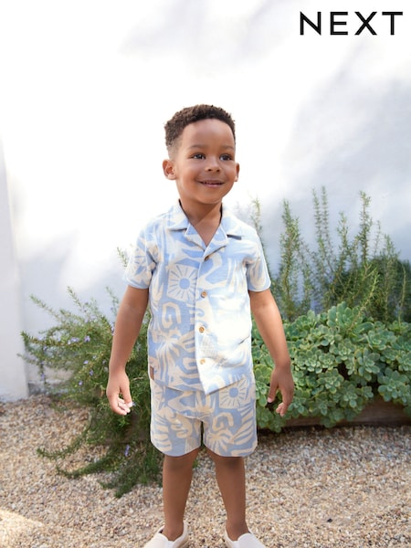 Blue Short Sleeve Shirt & Shorts Set (3mths-7yrs) (AM3997) | €23 - €29