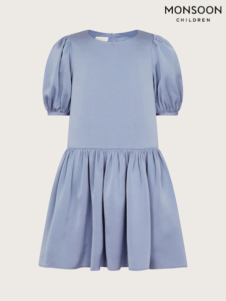 Monsoon Textured Satin Puff Sleeve Dress (AM4018) | ‏16 ر.ع.‏ - ‏18 ر.ع.‏