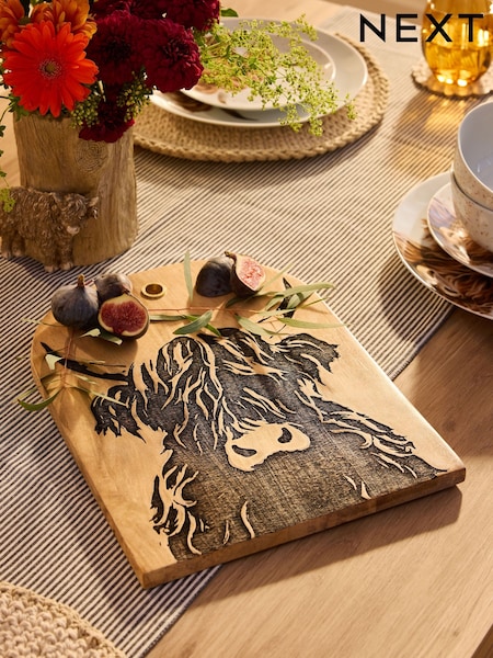 Natural Hamish The Highland Cow Wood Serve Board (AM4030) | R$ 235