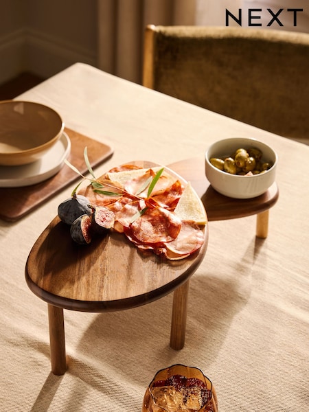 Natural Wood Two Tier Serving Stand (AM4031) | €28