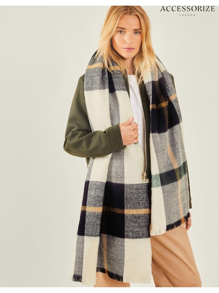 Accessorize Woven Check Print Blanket Scarf (AM4040) | 125 LEI