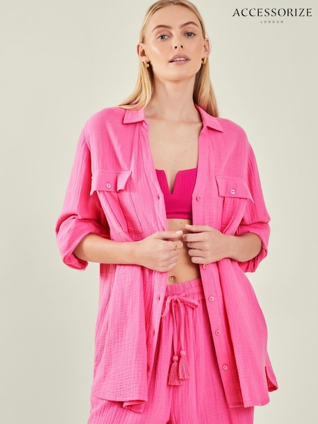 Accessorize Long Sleeve Crinkle 100% Cotton Shirt (AM4059) | 182 LEI