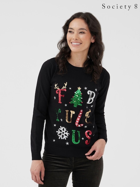 Womens Fabyuleus Christmas Black Jumper (AM4211) | ‏15 ر.ع.‏