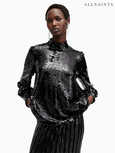 AllSaints Black Whitney Top (AM4236) | 9,553 UAH