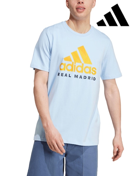adidas Blue 100% Cotton Real Madrid SZN Graphic T-Shirt (AM4418) | €26