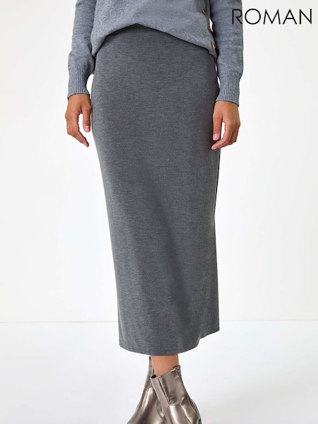 Roman Soft Touch Rib Midi Skirt (AM4504) | ‏201‏₪