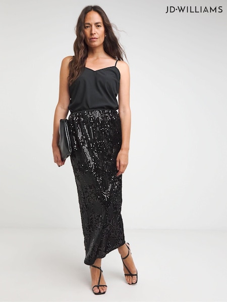 JD Williams Sequin Column Midaxi Skirt (AM4778) | 208 LEI